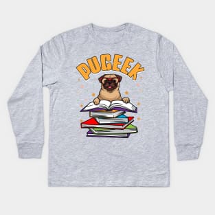 Funny Pug Owners PUGEEK Pug Lover Kids Long Sleeve T-Shirt